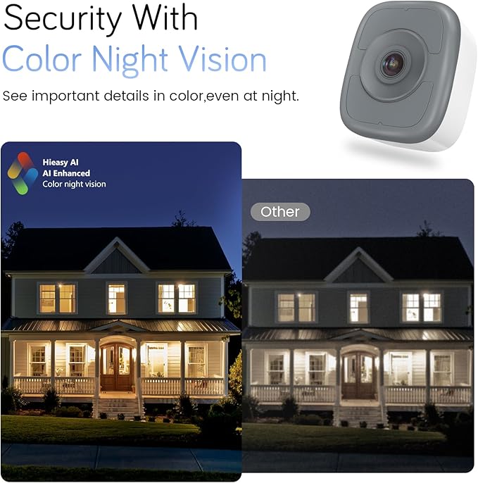 5MP 3K Window Camera, Indoor Camera for Outdoor Monitoring Through Glass, 2.4GHz/5GHz WiFi, Full Night Vision, AI Human Vehicle Detection, No Subscription, 24/7 Recording, Easy Installation