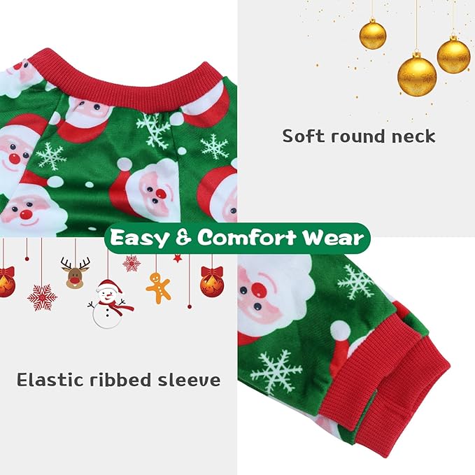 CuteBone Fleece Dog Christmas Pajamas Clothes Puppy Jammies Pet Apparel Cat Onesie for Chihuahua Yorkie Frenchies P315M