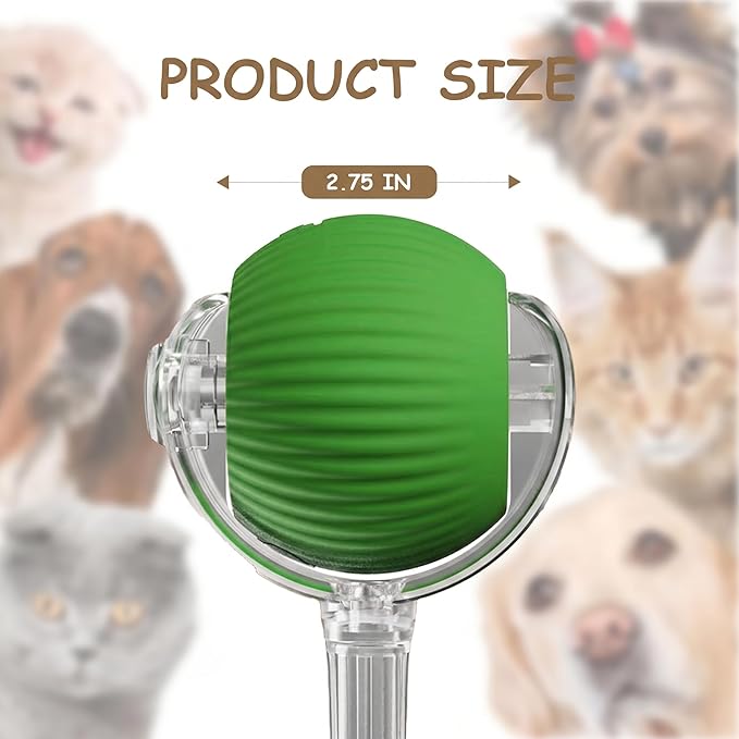 Smart Ball 2.0 - Automatic Cat Toy & Interactive Dog Toys for Small Dogs - Moving Cat Toy Ball for Indoor Cats - Motion Activated, Light Up, USB-C Rechargeable Pet Toy, 2 Speed Modes [Green]