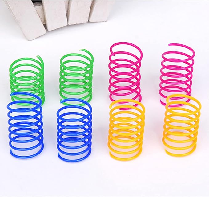 40 Pack Cat Spring Toy, Interactive Cat Toy for Indoor Cats Plastic Coils Colorful Springs Cat Toys Active Healthy Fitness Play Coil Spiral Springs Kitten Toys for Swatting, Biting, Hunting