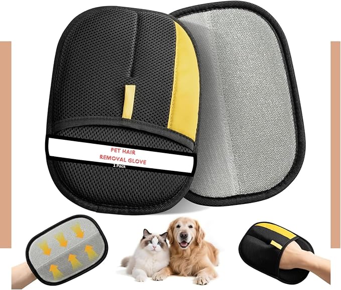 Electrostatic Pet Hair Fur Remover – Reusable Fur & Dander Remover for Furniture, Laundry, and Car | Grooming & Deshedding for Cats & Dogs, Hair-Free Home Cleaning Tool