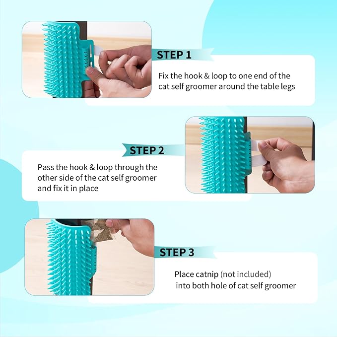 2 Pack Cat Self Groomer, Rubber Table Corner Face Wall Scratcher, Soft Pet Chin Head Grooming Brush Comb for Indoor Kitten Puppy Relaxing Bathing Cleaning, Green