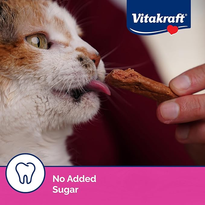 Vitakraft PurrSticks for Cats - Nutritious & Healthy Soft Cat Treats - Gently Oven Roasted Meat Sticks for Cats w/ 70% Meat - Easy-to-Serve Cat Chew Sticks (Salmon, 60 Pack)