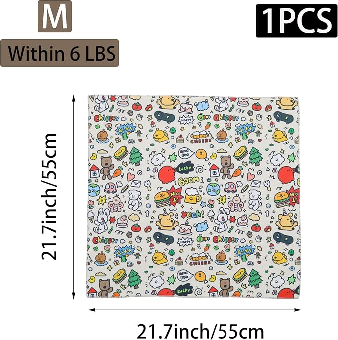 21.7" Cat Grooming Wrap, Self-Adherent Cat Restraint Bag, Cats Swaddle Wrap Cats Burrito Wraps for Nail Trimming & Ear Cleaning(21.7 Inch, Under 6lbs)