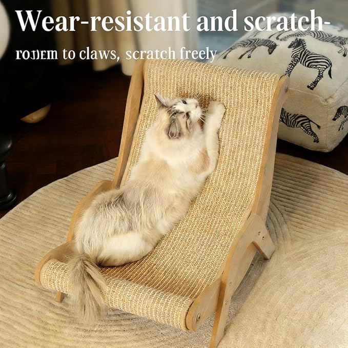 Cat Recliner Scraper Board,Cat Scratch Pad Bed Lounge for Indoor Cats,Modern Cats Furniture for Scratching and Resting,Sisal Cat Chair Fits Cats Up to 20 in Body Length (Replacement Pad)