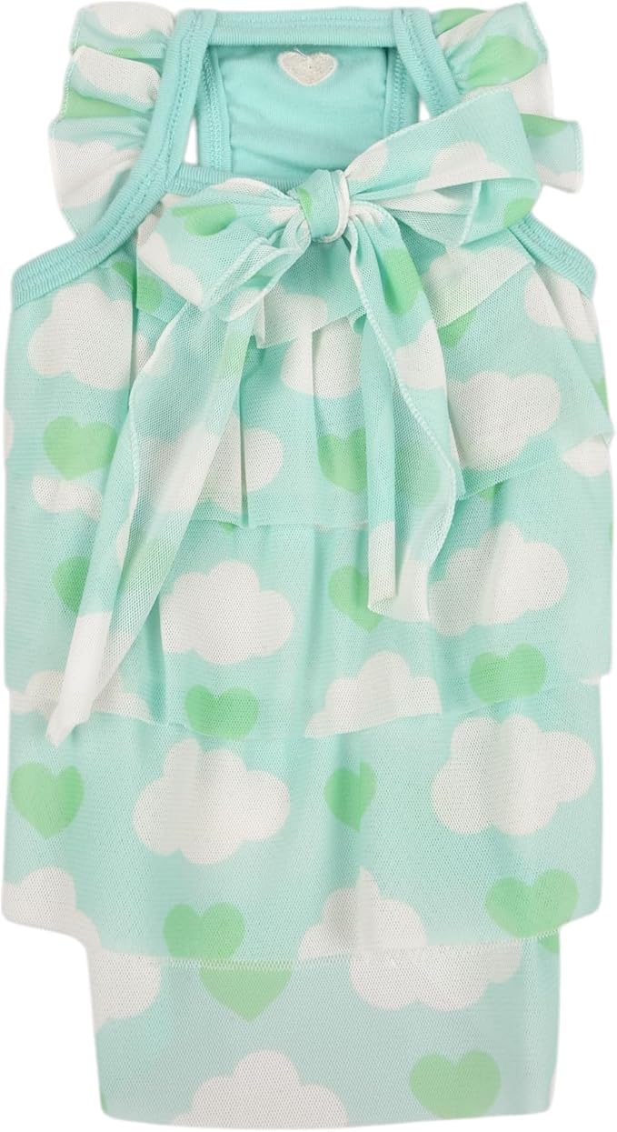 Pinkaholic New York Suri Dog One-Piece Dress Trendy Fashionable Cute Elegant Dog Apparel for Small Dogs, Mint, Large