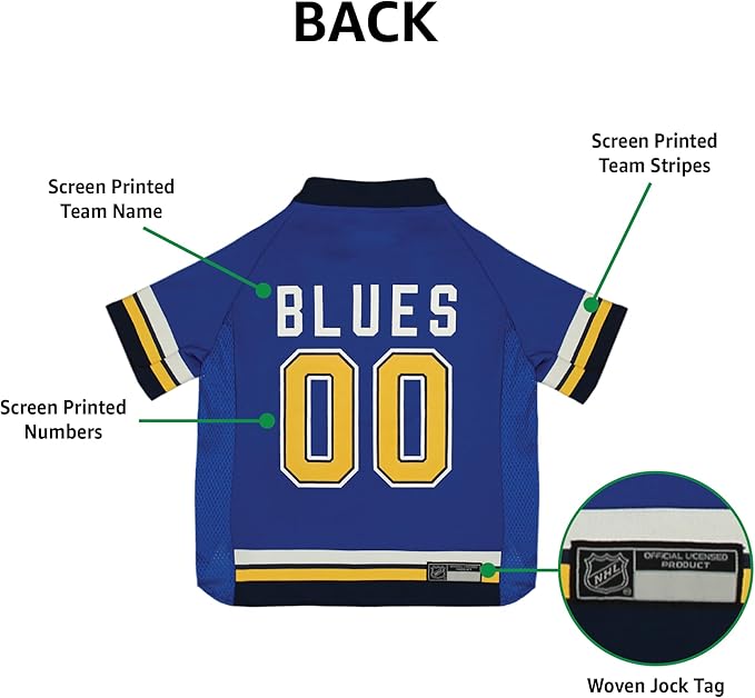 Pets First NHL St.Louis Blues Jersey for Dogs & Cats, Medium. - Let Your Pet Be A Real NHL Fan! (Pack of 2)