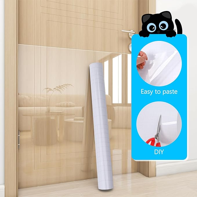 Anti Cat Scratch Furniture Protector, Couch Cat Scratch Protector, Furniture Protectors from Cats for Couch,Walls, Doors with 50 Twist Pins(11.8" x 158")