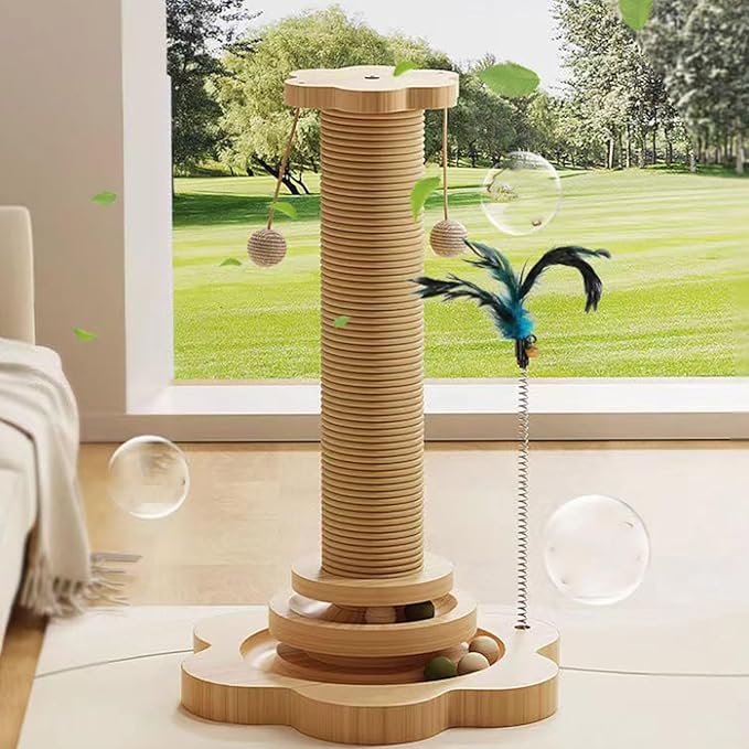 Kitten Furniture Bed Post Kitten Scratcher Toy for Pet Indoor Play Scratcher Sisal Scratch