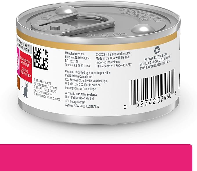 Hill's Prescription Diet Gastrointestinal Biome Stress Digestive/Fiber Care Wet Cat Food, Chicken & Vegetable Stew, 2.9 oz. Cans, 24-Pack