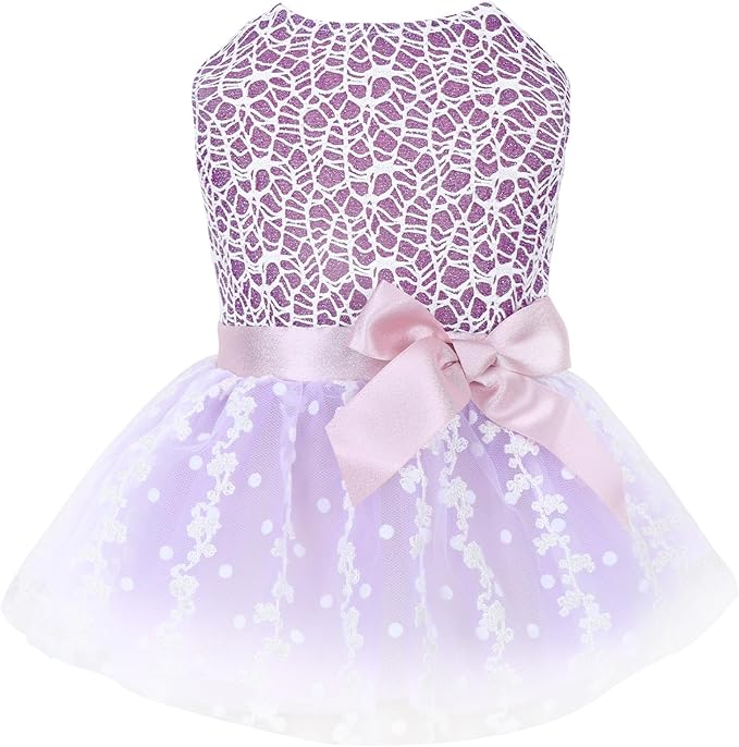 CuteBone Dog Birthday Dress Girl Puppy Skirt Tutu Cat Wedding Outfit Pet Party Clothes for Small Dogs Costume DD14L