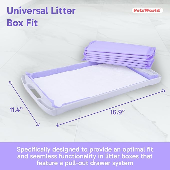 PetsWorld Universal Fit Cat Pad Refills for Litter Box, Fresh Scent, Odor Control, Pack of 600