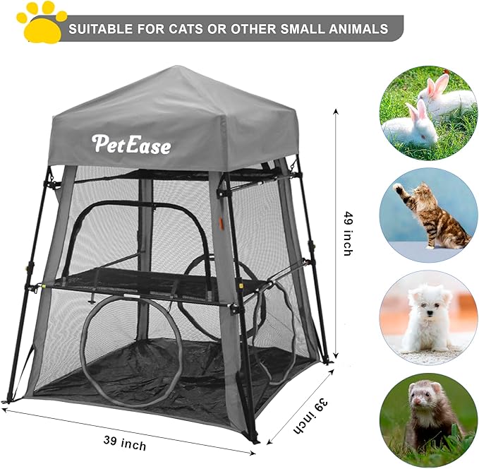 Cat Tower Tent,Outdoor Patio Cat Enclosures with Breathable Mesh,Indoor Playpen Portable Exercise Tent