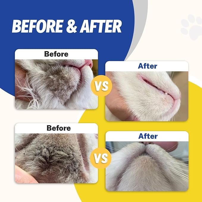Cat Black Seed Cleaner,Remove Chin Blackheads,Cat Chin Grooming Wash,2-in-1 Wash and Brush for Stubborn Dirt,Cruelty-Free and Freshness 5.07 fl.oz