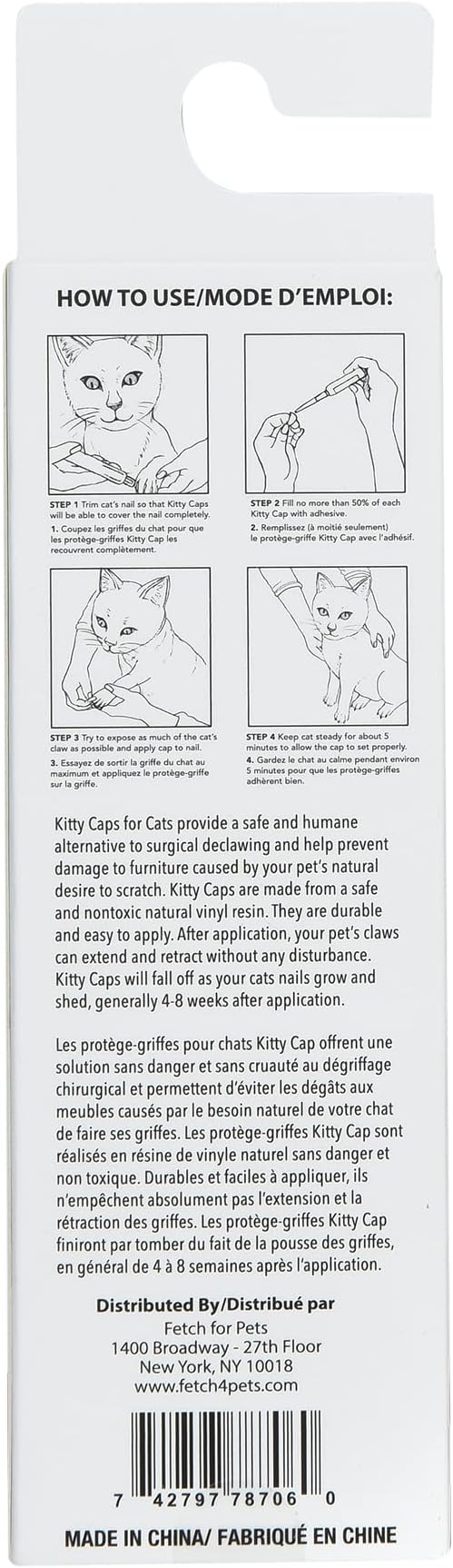 Kitty Caps Nail Caps for Cats, White with Orange and Clear with Blue Glitter - Safe, Stylish and Humane Alternative to Declawing, Stops Scratches and Snags, Large 13 lbs or More, 40 Count - 3 Pack