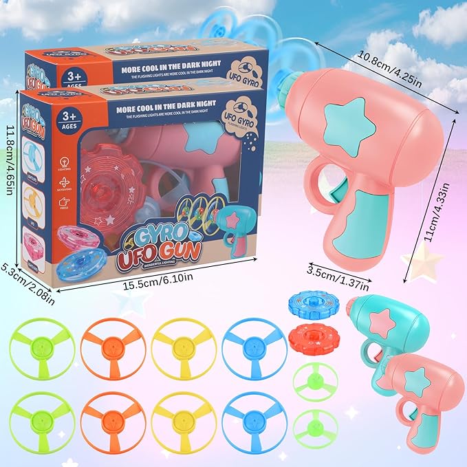 Cat Fetch Toy, 2026 Interactive Light-Up Flying Disc Launcher & Fetch Toy for Cats, Cat Toy Propeller Launcher for Training & Hunting (A)