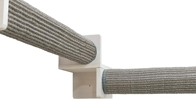 Trixie Cat Wall Furniture Set 5 - Cat Wall Corner Scratcher, Climbing Shelves - 2 Sisal Rope Scratching Posts - Elevated Shelf - Gray/White