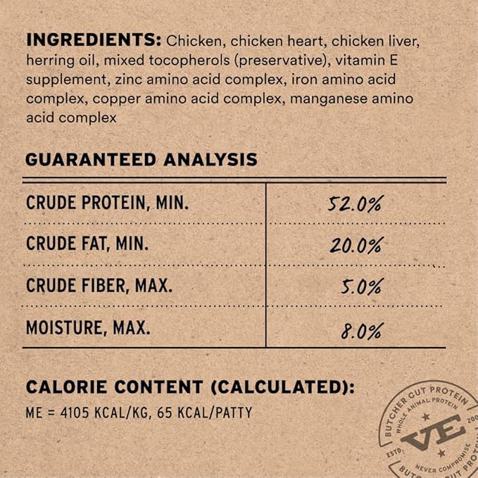 Vital Essentials Freeze Dried Cat Food, Raw Chicken Mini Patties | Complete Meal or Topper | Easy to Portion and Rehydrate | High Protein, Grain Free Dry Cat Food | 15 oz Bag