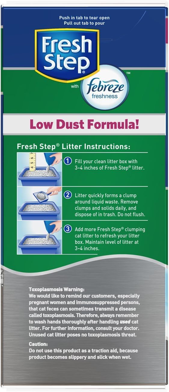 Fresh Step Odor Shield Clumping Litter With Febreze Freshness, Continuous Cat Litter Odor Eliminator, 25 lb. Box