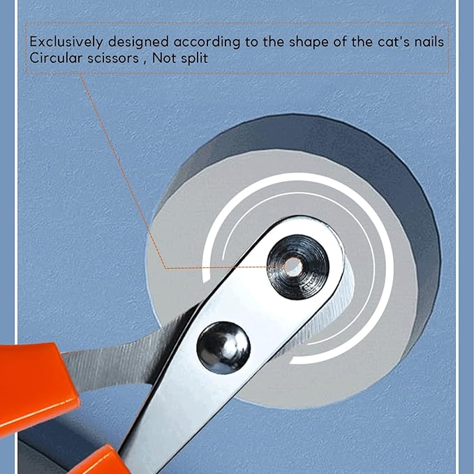 Trumoon Cat Nail Clippers with Safety Guard - Safe 2mm Circular Hole to Avoid Overcutting,420 Stainless Steel Grooming Tool for Long-Haired, Anxious, or Wiggly Cats, First-Time Trimmers