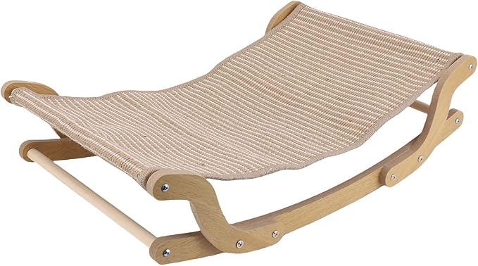 Cat Scratcher Bed for Indoor Cats Hammock for Scratching Pad House Bed Furniture Protector for Large Cats Scratcher Lounge, Wooden Cat Furniture