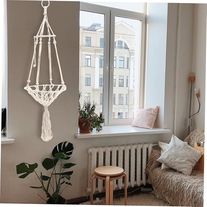 balacoo Macrame Cat Hammock Bed Handwoven Kitten Swing Comfortable Indoor Hanging Nest for Cats to 10 Lbs with 30cm Size Suitable for Home Pet Furniture