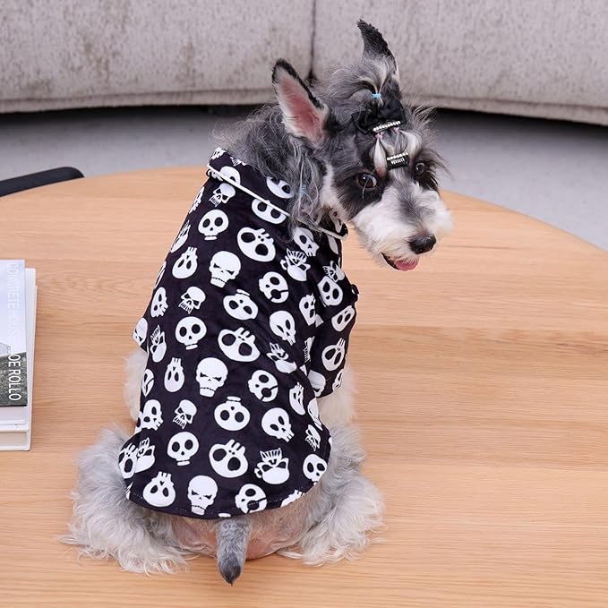CuteBone Two-Leg Velvet Pet Pajamas Girl Dog Clothes - Soft, Cozy, and Stretchy Boy Pjs for Small, Medium Dogs and Cats Winter Sleepwear Apparel LTP04M