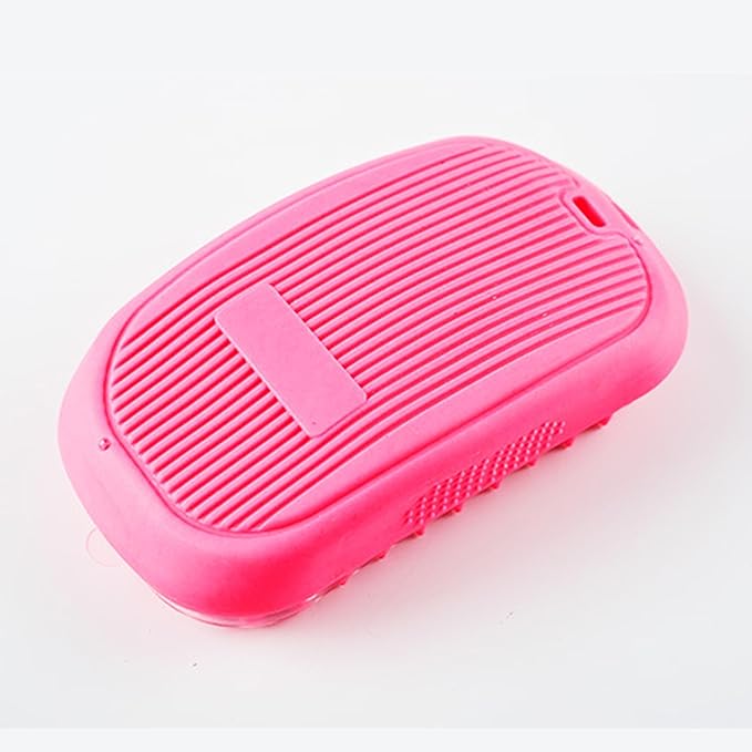 Pet Bath & Massage Brush,Pet Grooming Brush,Soft Rubber Scrubber for Brushing,Massaging,Bathing,Shampooing and Reducing Hairballs (Pink, Style 2)