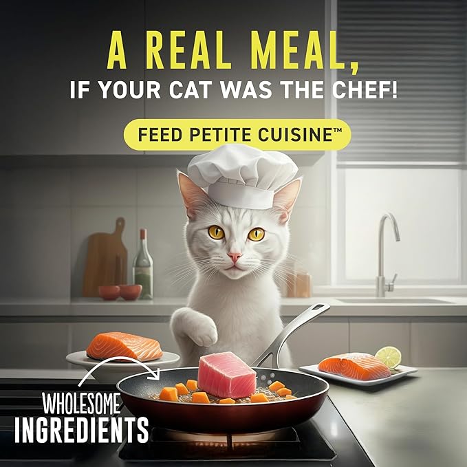 PETITE CUISINE Whole Foods Wet Cat Food, Chicken & Sweet Potato Entree in Broth, 2.8 oz. Can (24 Count)
