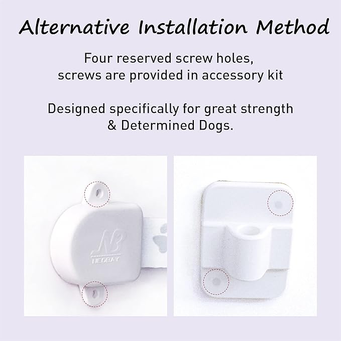 Neobay Adjustable Door Strap and Latch, Damage-Free Cat Door Latch to Keep Large Dog Out of Litter Box, Economical Alternative of Pet Gates and Interior Cat Door, Magnetic with Stopper 1 Pack