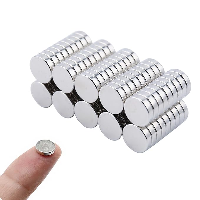 100pcs 8×2mm Mini Round Magnets for Nail Clippers, Measuring Artificial Nail Length, Multi-Use Cat Eye Nail Design Tools, Neodymium Magnet for Fridge Magnets, Crafts, Office Supplies