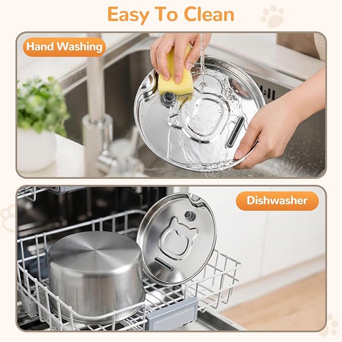 Stainless Steel Cat Water Fountain, 135oz/4L Automatic Pet Water Dispenser with 12 Replacement Filters, Ultra-Quiet Adjustable Pump, 3 Flow Modes for Cats, Dogs & Multi-Pet Homes