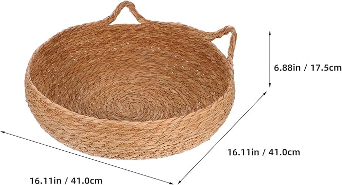 Kisangel Handwoven Cat Bed Cozy Round Pet Nest for Indoor Use Natural Material Cat Sleeping Nest for Kittens and Small Dogs Stylish Aesthetic Design for Comfort and Security
