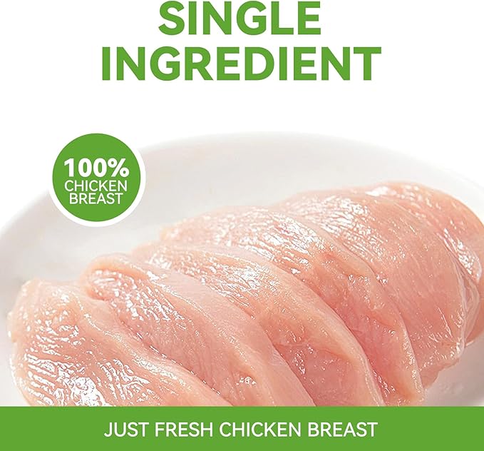 OPET Freeze Dried Chicken Breast Cat Treats for Cats & Dogs，Single Ingredient Grain Free High Protein Pet Food，Healthy Training Snacks (Chicken Breast, 1.48 Ounce)