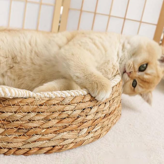Cat Scratching Board, Breathable Woven Design with Kitten Ear Shape, Cotton Rope Bed for Play, Exercise, Enrichment, Nail Trimming, Paws Care, Indoor Cat Activity, Furniture Protection, Safe and Fun