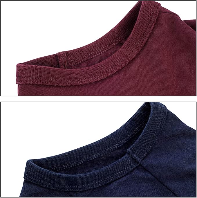 Koneseve Dog Shirts Soft Cotton Dog Clothes Stretchy T-Shirt for Small Medium Large Dogs Cat Shirt Breathable Puppy Outfit Kitten Apparel Pet Pullover Tee Blank Basic Sweatshirt 2-Pack Blue & Red M