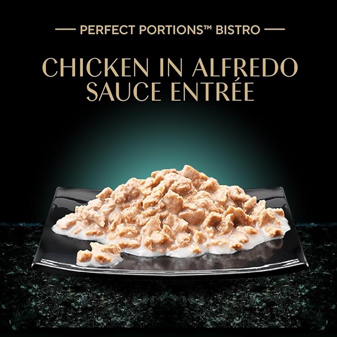 Sheba Perfect Portions Bistro Adult Wet Cat Food,Chicken in Alfredo Sauce Entree,Cat Food Wet Recipe,2.6 oz. Twin-Package Trays (,48 Servings),24 Count (Pack of 2)