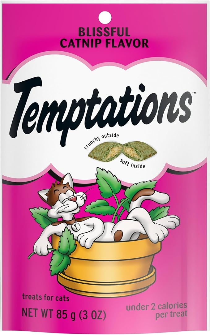 (4 Pack) Classic Blissful Catnip Flavor Crunchy and Soft Treats for Cats, 3 Oz Pouch, Cat Treat is 100% Nutritionally Complete and Balanced for Adult Cat Maintenance