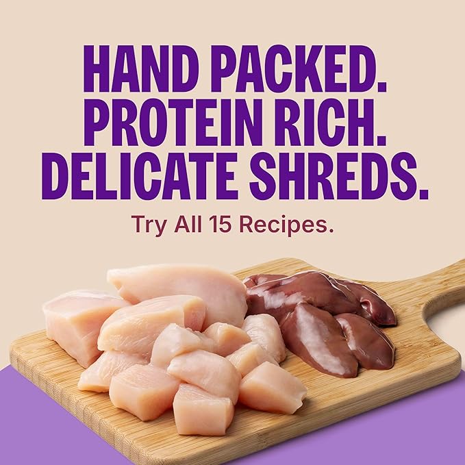 Wellness CORE Signature Selects Shredded Adult Canned Wet Cat Food, Natural, Protein Rich, Grain Free, Chicken and Beef Entrée Recipe, 5.3 oz, Pack of 12 Cans