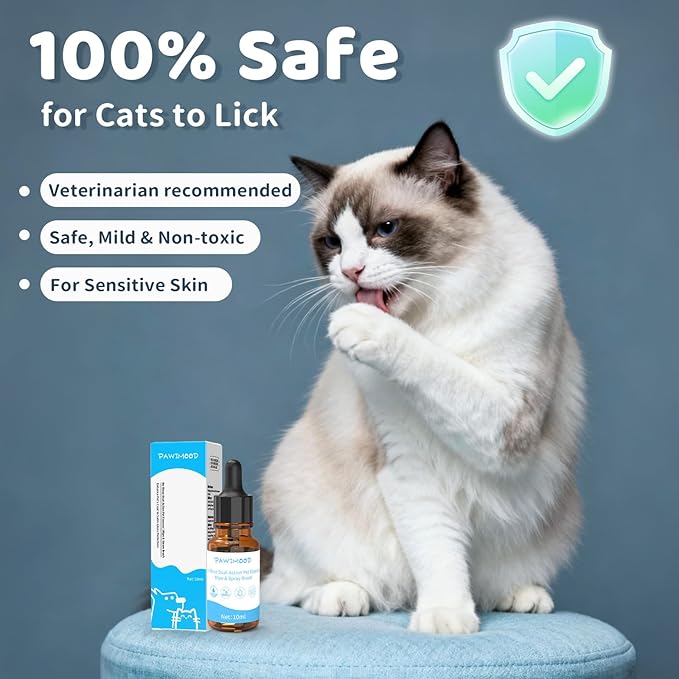 2PCS Concentrated Waterless Shampoo Essence with Pink Grooming Glove, No-Rinse & Lick-Safe Essence for Steam Brushes, Gentle Care for Cats/Kittens/Seniors, Manage Shedding & Freshness (1, Blue Glove)