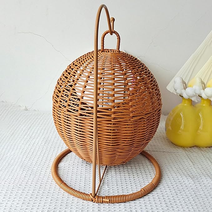 Imitation Rattan Cats Basket Hanging Hammock Bed for Small Space Comfortable Small Cats Nest for Indoor