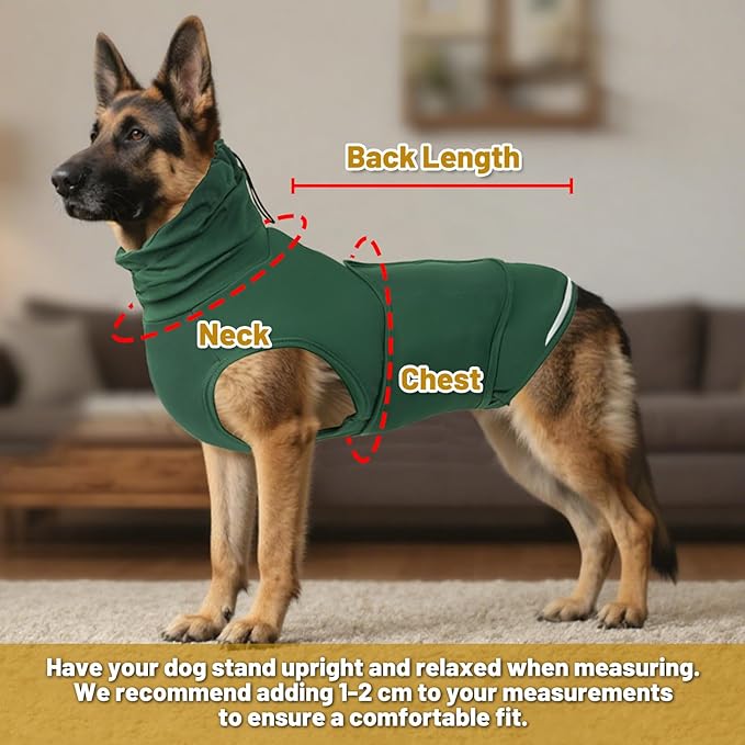 Thunder Vest for Dogs Anxiety, Dog Thunder Jacket for Thunder, Fireworks, Vet Visits & Separation, Keep Pet Calm Without Medicine, Anti Anxiety Vest for Dogs and Cat Body and Ear (Green, XX-Large)