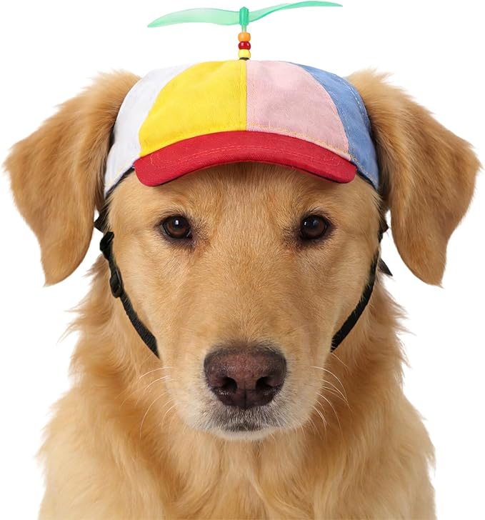 Cats Dogs Propeller Hat Halloween Costume Accessory for Cats Dogs Cute Funny Colorful Pets Rainbow Helicopter Hat Baseball Cap