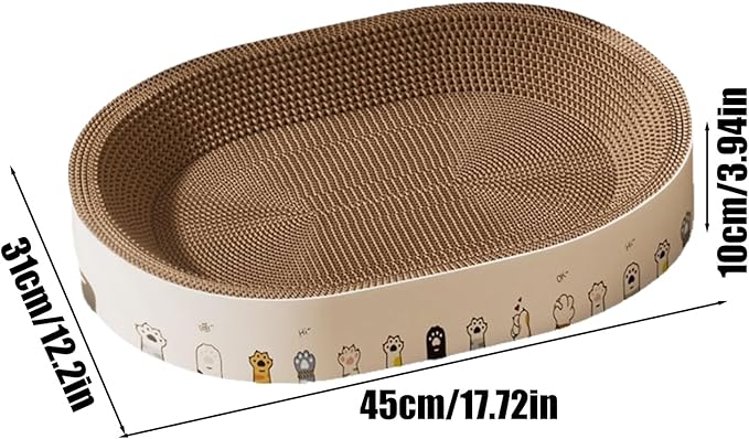 Cat Scratching Post Resting Bed - Cardboard Scratching Mat | Furniture Protector for Indoor Cats, Eco-Friendly Playground and Lounge Bed for Ścratching, Playing, and Enrichment