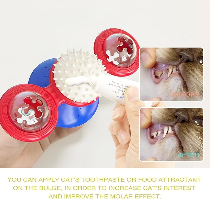 Interactive Cat Toys & Treat Dispenser with Catnip Ball - Chew, Scratch, Rub & Teeth Grooming Toys for Indoor Cats, BPA-Free, Sturdy TPR (Green)