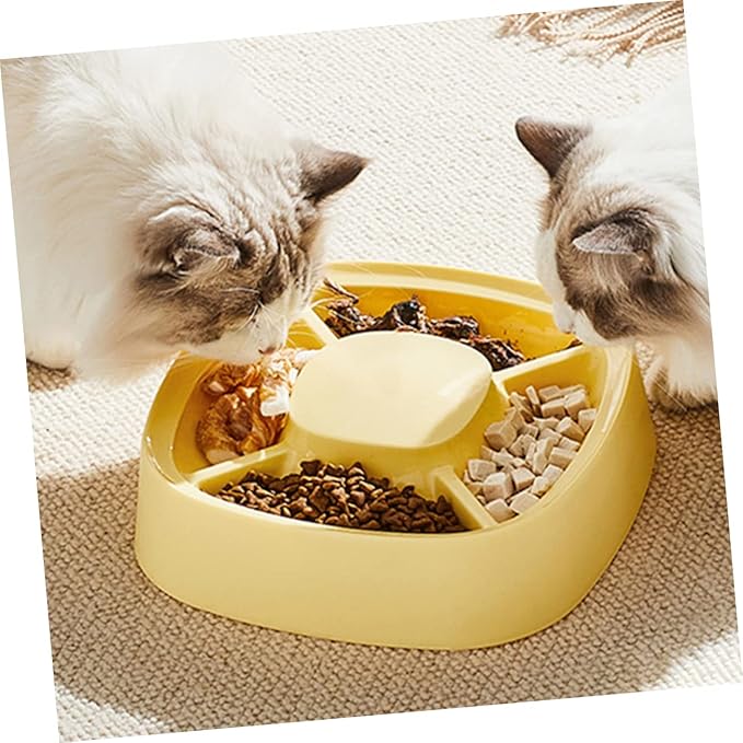 ORFOFE Cat Food Bowl Multifunctional Pet Feeder for Dogs and Cats Divided Design for Slow Feeding Easy Multiple Pets