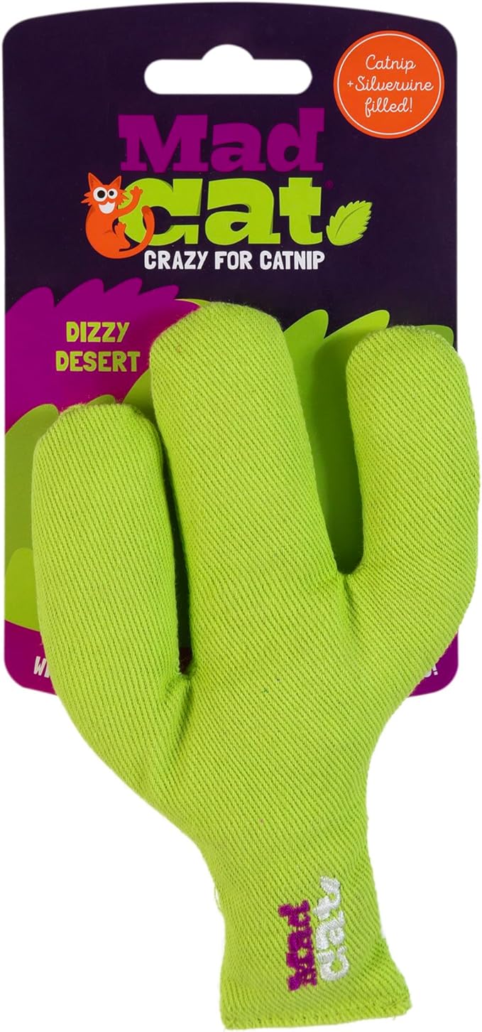 Mad Cat Dizzy Desert Filled Catnip & Silvervine Plush Cat Toy | Natural Cat Attractant for Energetic Indoor Play | Durable Soft Plush Toy for Cats & Kittens