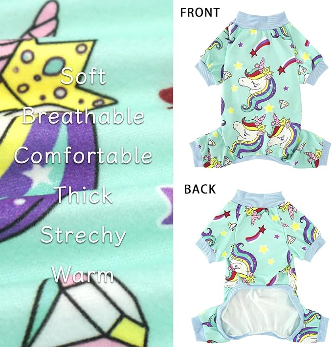 XPUDAC Dog Pajamas for Small Medium Dogs, Strechy Soft Dog Clothes for Dogs Girl Boy Pet Jumpsuit, Cat Onesie-M