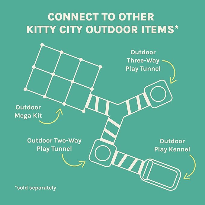 Kitty City Outdoor Catio Furniture and Play Kits for Cats, Play Combo