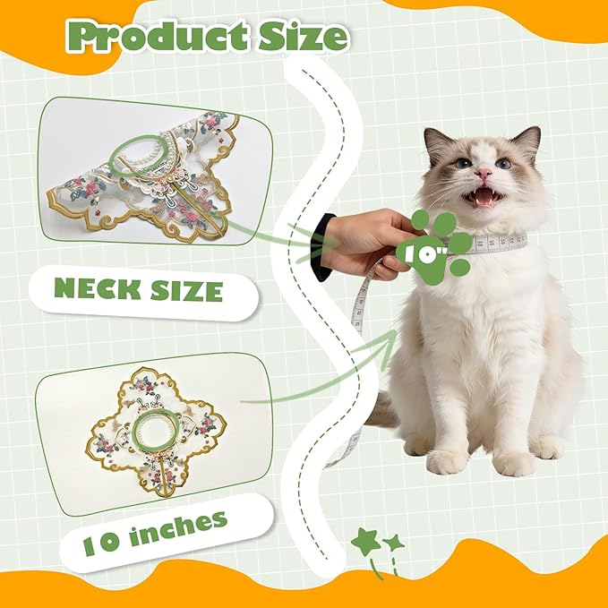 Leo Kitty New Year Pet Outfit for Small Cats & Small Dogs — Green Butterfly-Embroidered Costume, Holiday Dress-Up Essential